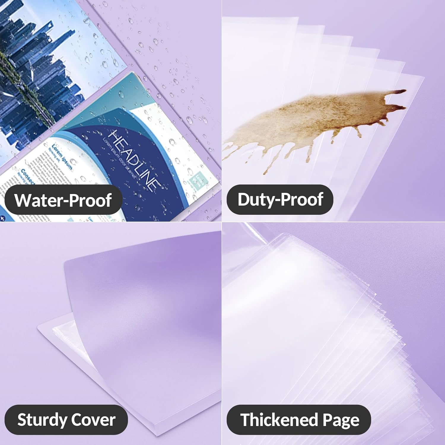 Sooez Art Portfolios 9x12. 40 Pockets Large Portfolio Folder Display 80 Pages. Heavy Duty Art Portfolio Folder with Clear Sheet Protectors. Presentation Book for Artwork Document Organizer - Image 6
