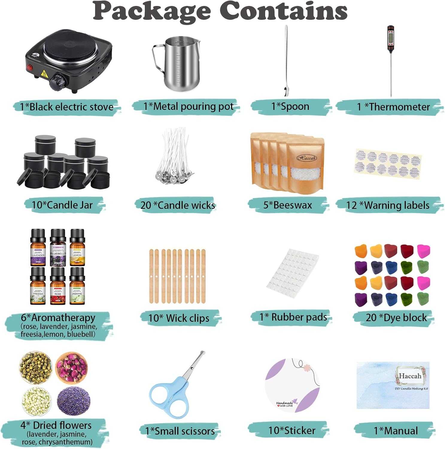 Complete Candle Making Kit with Wax Melter.Candle Making Supplies.DIY Arts&Crafts Kits Gift for Beginners.Adults.Including 500w Electronic Stove.Wicks.Wax.Rich Scents.Dyes.Melting Pot.Candle tins - Image 4
