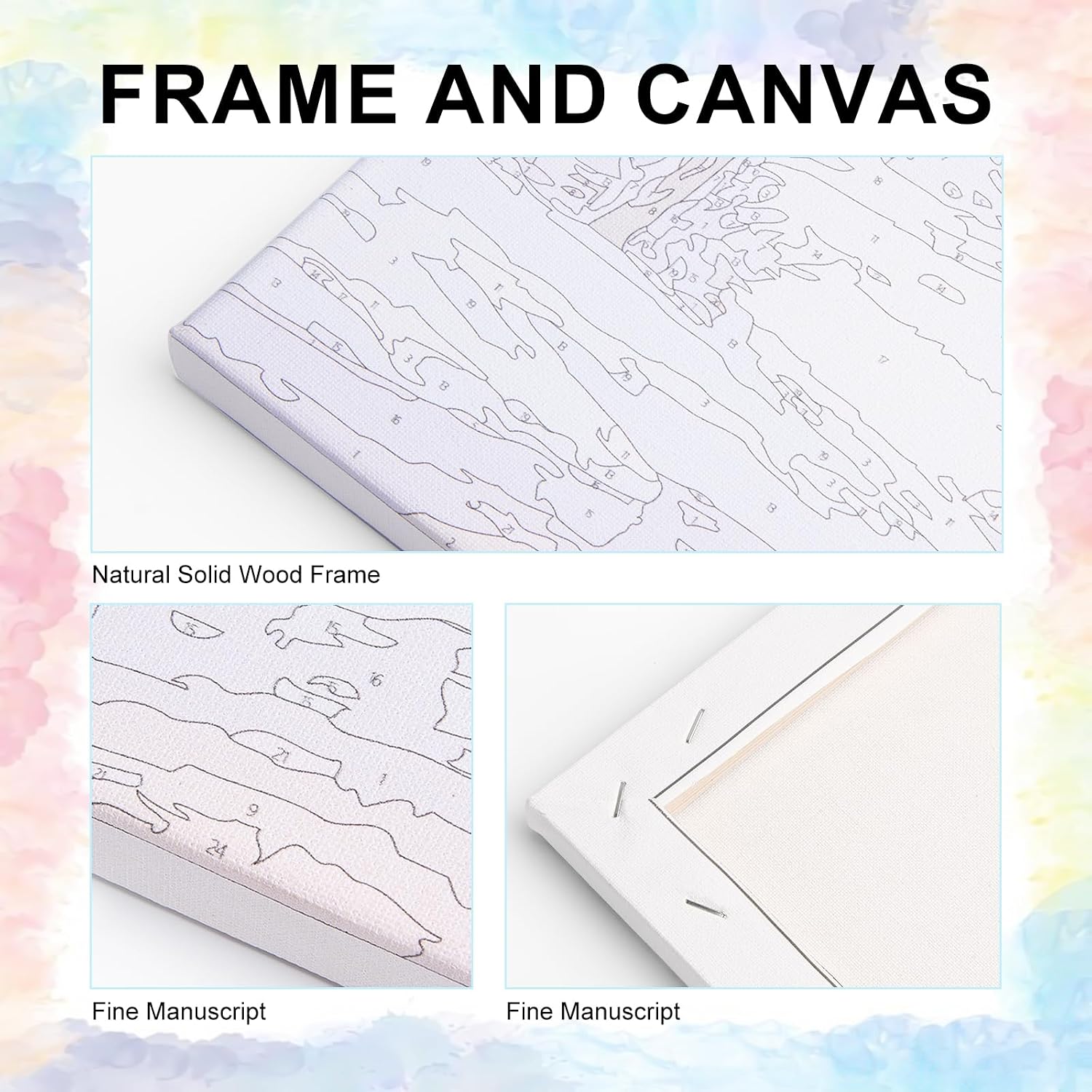 Yezavesu Framed Paint by Numbers Kit for Adults Beginner & Kids Ages 8-12. Book Paint by Numbers Without Easel. DIY Number Painting for Adults Flowers for Home Wall Decor Gift 10x 10 inch - Image 4