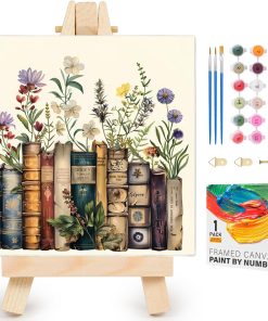 Yezavesu Framed Paint by Numbers Kit for Adults Beginner & Kids Ages 8-12. Book Paint by Numbers Without Easel. DIY Number Painting for Adults Flowers for Home Wall Decor Gift 10x 10 inch