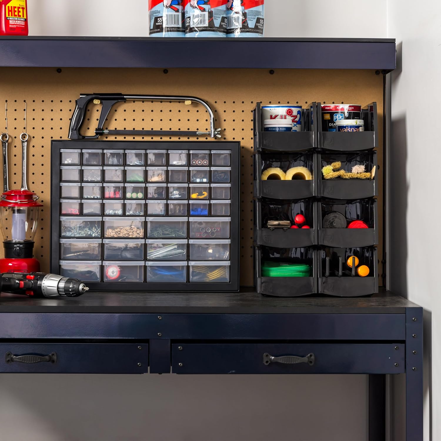 IRIS USA 44-Drawer Small Parts Organizer. Made in USA. Storage Drawers for Screws. Nuts. Bolts. Electronics. Hardware. Beads. Crafts. Building Bricks. Stackable Garage Storage Cabinet. Black - Image 7