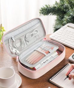 Alternative view of YOKUMA Pencil Case.Large Capacity Pencil Pouch.Aesthetic Zipper Pencil Box. Back to School Supplies for College Student Teen Adults.Travel Essentials.Electronic Cable Organize
