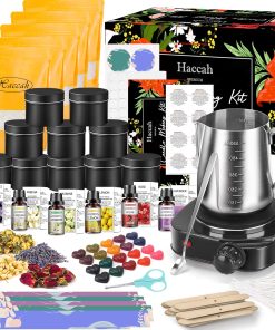 Complete Candle Making Kit with Wax Melter.Candle Making Supplies.DIY Arts&Crafts Kits Gift for Beginners.Adults.Including 500w Electronic Stove.Wicks.Wax.Rich Scents.Dyes.Melting Pot.Candle tins